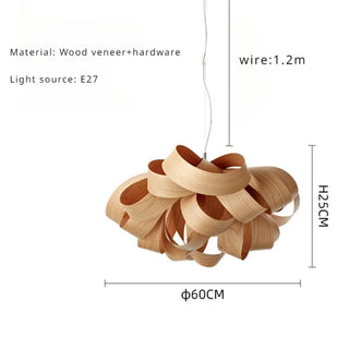 BIRALINE Organic Wood Ribbon Design Ceiling Light – view 9