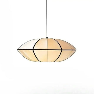 Medieval chandelier with fabric shade, Japanese-style hanging ceiling fixture