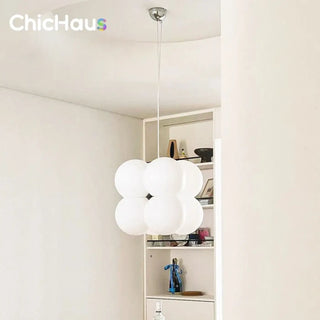 LONBA White and Metal Design Ceiling Light – view 3