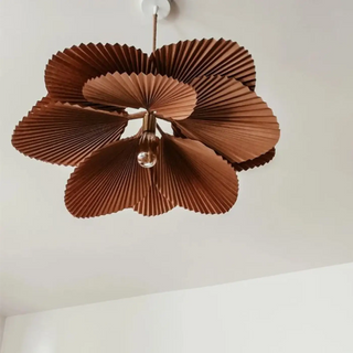 PETALI Pleated Brown Natural Petal Pendant – view 4