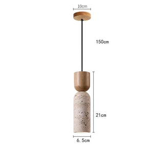 RECERET Natural Stone Wood Design Ceiling Light – view 8