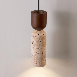 RECERET Natural Stone Wood Design Ceiling Light – view 2