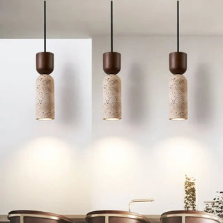 RECERET Natural Stone Wood Design Ceiling Light – view 4