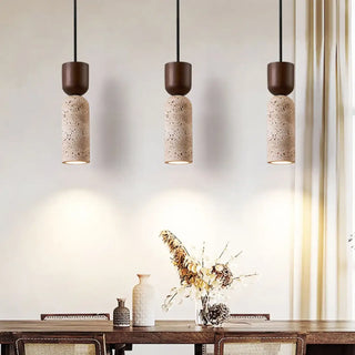 RECERET Natural Stone Wood Design Ceiling Light – view 3