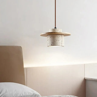 NINA Beige Travertine Stone Design Ceiling Light – view 1