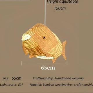 CARPE Natural Wicker Fish Design Ceiling Light – view 8