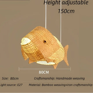 CARPE Natural Wicker Fish Design Ceiling Light – view 9