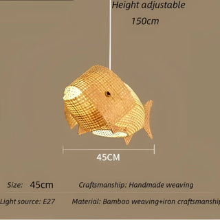 CARPE Natural Wicker Fish Design Ceiling Light – view 7