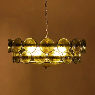 LORENZE Retro Glass Disc Design Ceiling Light – view 4
