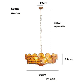 LORENZE Retro Glass Disc Design Ceiling Light – view 7