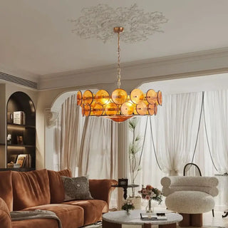 LORENZE Retro Glass Disc Design Ceiling Light – view 1