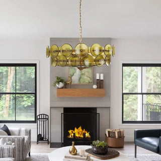 LORENZE Retro Glass Disc Design Ceiling Light – view 5