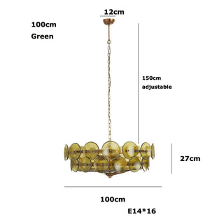 LORENZE Retro Glass Disc Design Ceiling Light – view 9