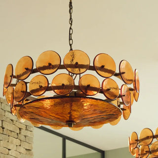 LORENZE Retro Glass Disc Design Ceiling Light – view 2