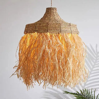 CRINYS Natural Hand-Woven Rattan Design Ceiling Light – view 1