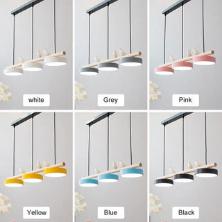 Scandinavian wood bird pendant, colored Nordic ceiling hanging fixture
