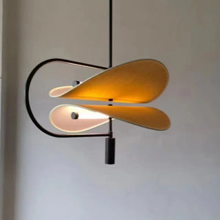 Sculptural fabric metal pendant light, designer modern ambient ceiling fixture