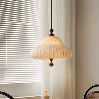 RATECOPO Natural Fabric Wood Design Ceiling Light – view 3