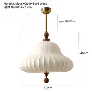 RATECOPO Natural Fabric Wood Design Ceiling Light – view 7