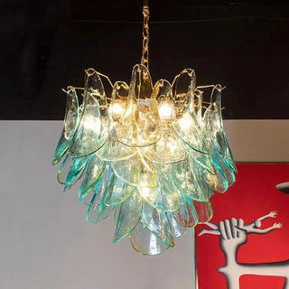 Suspension design – Lampe en verre coloré et métal | Plafonnier moderne