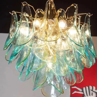 Colored glass metal pendant light detail, designer modern ceiling hanging lamp