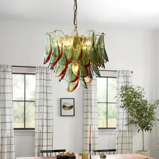 Colored glass metal pendant lamp, designer modern ceiling light for living room