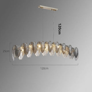 Leaf effect glass pendant lamp, botanical artisan design for modern living room