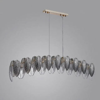 Artisan leaf effect pendant light, botanical glass shade for contemporary decor