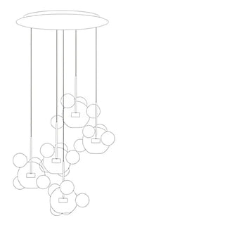 Italian design glass bubble pendant lamp, LED modern ceiling fixture