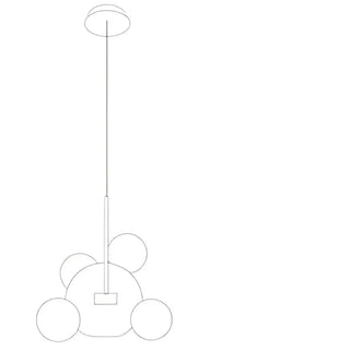 Contemporary Italian LED pendant light, glass bubble chandelier ceiling fixture