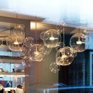 Italian design LED pendant lamp, glass bubble modern ceiling hanging light