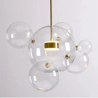 Glass bubble pendant light, Italian design LED chandelier modern ceiling fixture