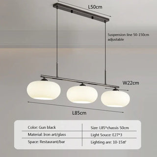 Three opal glass globe pendant lamp, designer modern ceiling hanging light