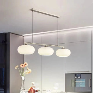 Designer opal glass globe pendant, three light ceiling hanging fixture