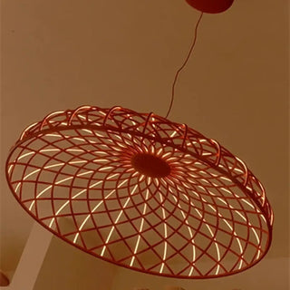 Handwoven dome pendant lamp, natural soft ambient ceiling hanging light