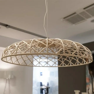 Natural woven dome pendant lamp, soft ambient ceiling hanging light