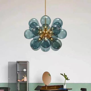 PLAQUE Golden Blue Blown Glass Balls Ceiling Light – view 3