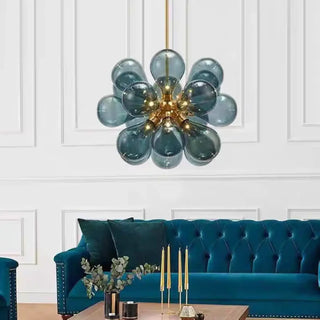 PLAQUE Golden Blue Blown Glass Balls Ceiling Light – view 4