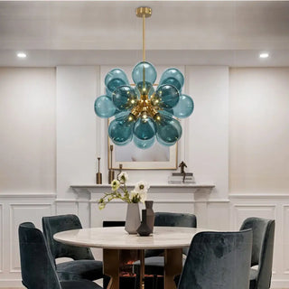 PLAQUE Golden Blue Blown Glass Balls Ceiling Light – view 1