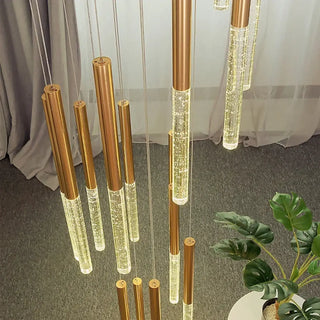ESCA Gold Transparent Bar Staircase Ceiling Light – view 2