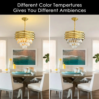 CRILY Gilded Luminous Crystal Luxury Ceiling Light – view 2
