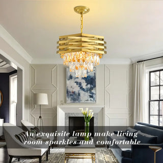 CRILY Gilded Luminous Crystal Luxury Ceiling Light – view 6