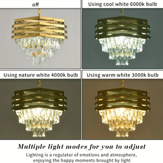 CRILY Gilded Luminous Crystal Luxury Ceiling Light – view 4