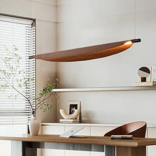 BOVA Dark Wood Effect Oval Design Ceiling Light – view 2