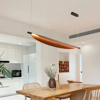 BOVA Dark Wood Effect Oval Design Ceiling Light – view 1