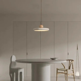 White pumice texture pendant light, organic hanging ceiling lamp for kitchen or dining room