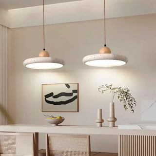 Artisan pumice-inspired pendant light, white organic texture lamp for contemporary kitchen