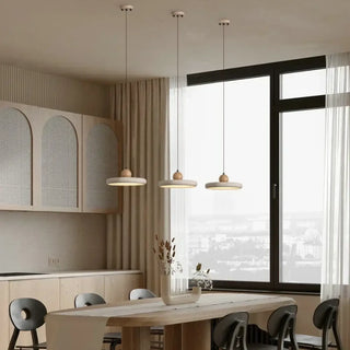 White textured pendant lamp with pumice effect, natural hanging ceiling light for dining