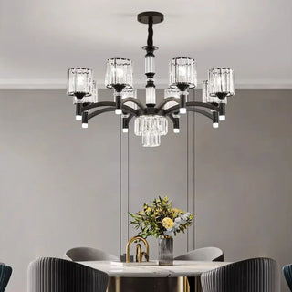 MECRI Elegant Black Metal and Crystal Ceiling Light – view 1