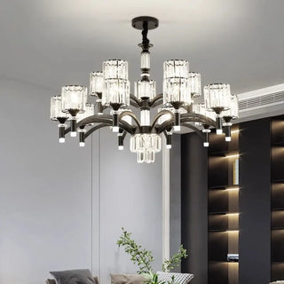MECRI Elegant Black Metal and Crystal Ceiling Light – view 5
